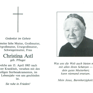 Astl Christina  Geb. Pfluger